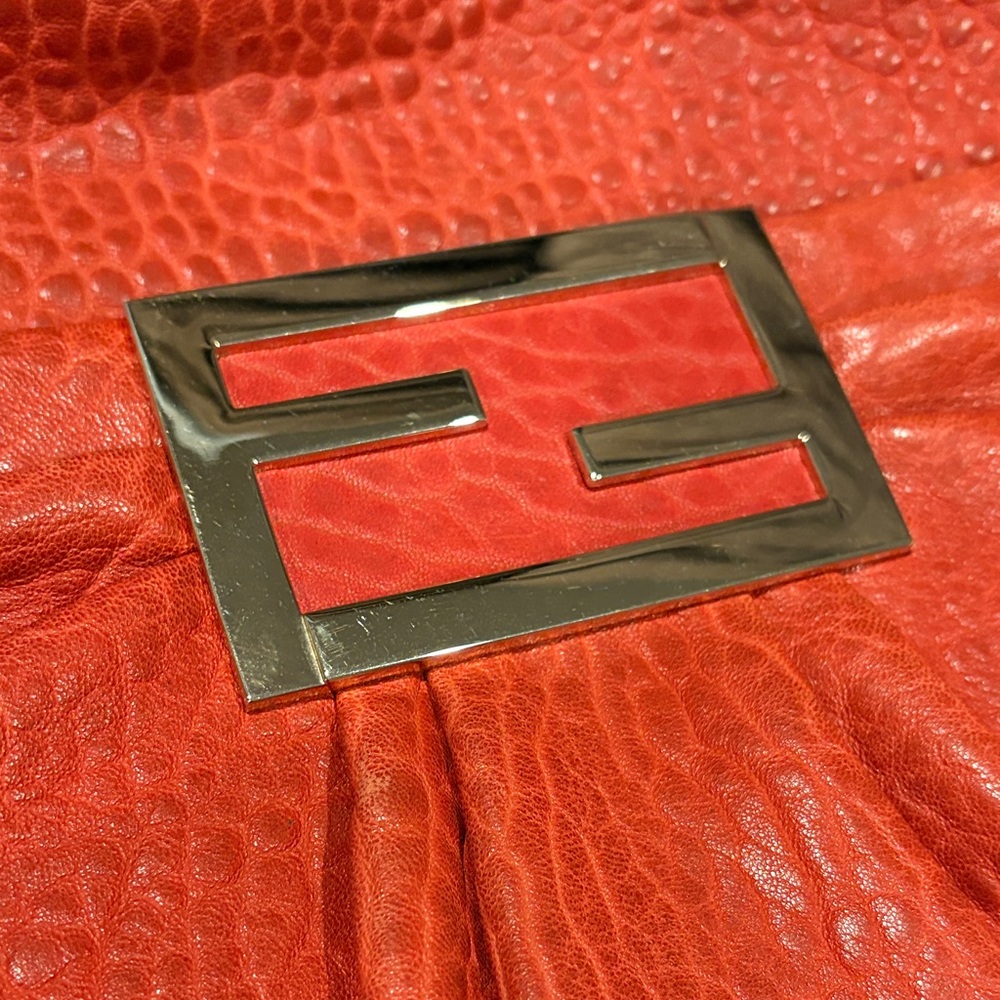 Fendi Mia Flap Shoulder Bag- Red Leather - Picture 14 of 16
